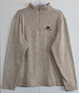 Mossy Oak 1/4 Zip Pullover Jacket Sweater Mens XL Beige Mock Collar Embroidered - Picture 1 of 7