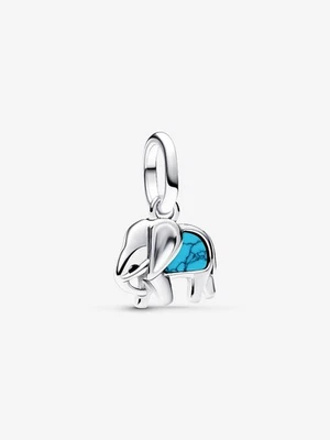 PANDORA Charm Anhänger Bead 925 Sterlingsilber Elefant Türkis Imitat 793858C01 - Bild 1 von 4