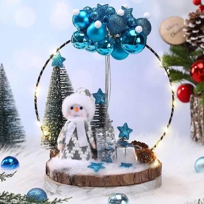 Muñeco de Nieve Navidad Mesa Decoración Madera Iluminada Navidad Muñeco de Nieve Mesa... Foto 1 de 4