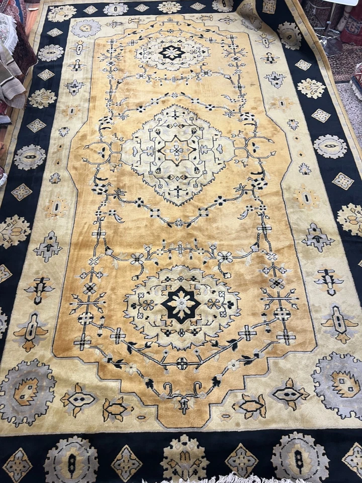 10'7" x 17'7" Antique Chinese Ser api Oriental Rug - 1930s 100% Wool Hand Made - Image 1 of 4