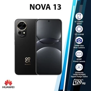 Telefon komórkowy Huawei Nova 13 Android (czarny / 12GB + 256GB / Dual SIM / Odblokowany / nowy) - Zdjęcie 1 z 6