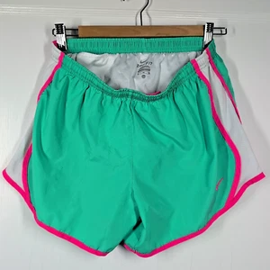 Nike Dri-Fit Girl's XL Lined Athletic Running Shorts Green/Pink/White GUC - Picture 1 of 6
