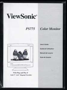 Vintage 1998 ViewSonic PS775 Color Monitor USER'S GUIDE and Software - Picture 1 of 2