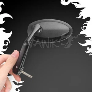Espejos retrovisores de extremo de barra VAWiK Trusti negros ovalados para Royal Enfield Interceptor 650 - Imagen 1 de 10