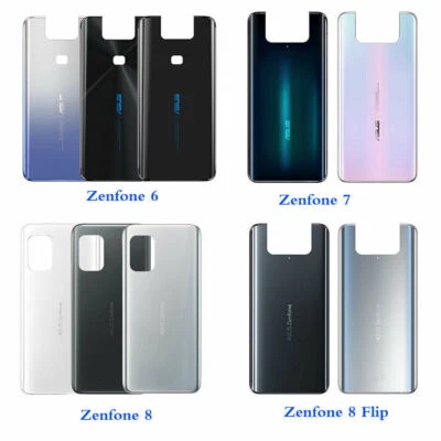 Back Glass Battery Cover Rear Door For Asus Zenfone 5 6 7 8 /W Adhesive Tape - Image 1 of 4