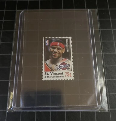 LEBRON JAMES ROOKIE Stamp / Sticker 1st Edition “St.Vincent” ((RARE)) MINT+ - Image 1 of 4