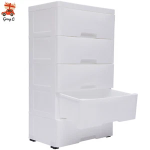 5 Drawers Plastic Storage Cabinet Detachable Drawer Tower Case Clothes Organizer - Picture 1 of 22