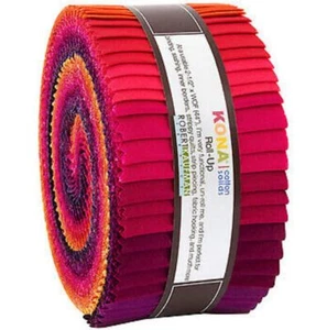 Jelly Roll Kona Cotton Solids Birds of Paradise Palette Fabric Roll-Ups M492.36 - Picture 1 of 2