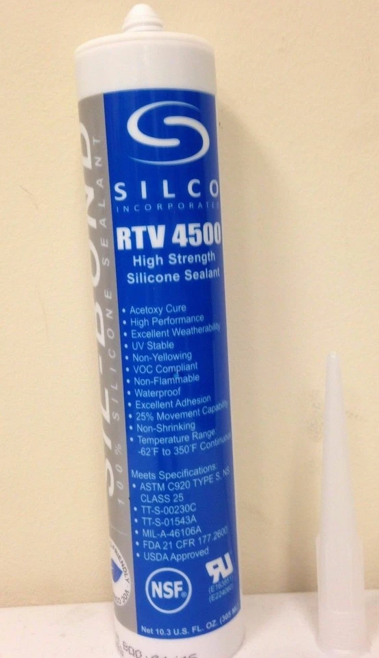 SILCO Food Grade RTV Silicone Sealant Adhesive Black 10.3oz