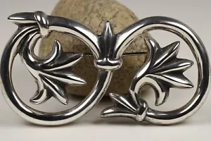 Fleur de Lis Scroll Sterling Silver Brooch Pin The Metropolitan Museum of Art - Picture 1 of 7