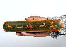 Vintage Fine Mughal Miniature King Hand Painted Wooden Pen/ Pencil Box 11088