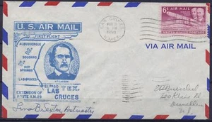 Cover First Flight United States, 1950. Las Cruces to Dunellen. Extension of R - Picture 1 of 3