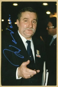 Lech Walesa - Homme d'État polonais - Prix Nobel - Photo signée - Paris 1988 - Imagen 1 de 1