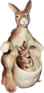 Vintage Kangaroo Joey Salt And Pepper Shakers Unmarked Ceramic Figural - Picture 1 of 13