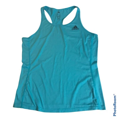 Camiseta sin mangas Adidas Climalite para mujer mediana espalda deportiva yoga tenis turquesa ligera Foto 1 de 4