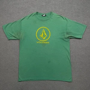 Volcom Men's Shirt Size L Green Short Sleeve Casual Spell Out Vintage Y2K VTG - Picture 1 of 10