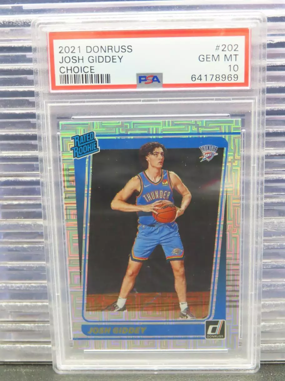 2021-22 Panini Donruss Josh Giddey Choice Rated Rookie RC #202 PSA 10 Thunder