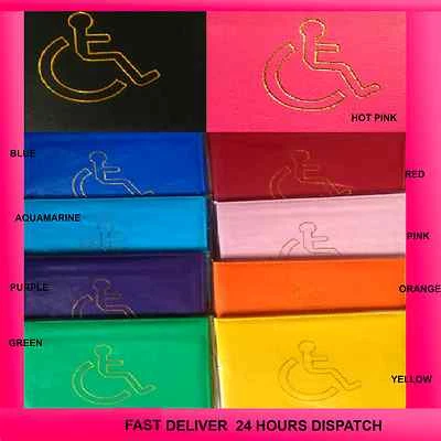 GK Soft Leather Blue Badge Holder Wallet Parking Blue Disability Badge Protractor