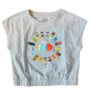 Disney 100 Kids Crewneck Sleeveless Crop Top Gray Girls Juniors Size 13. - Picture 1 of 16