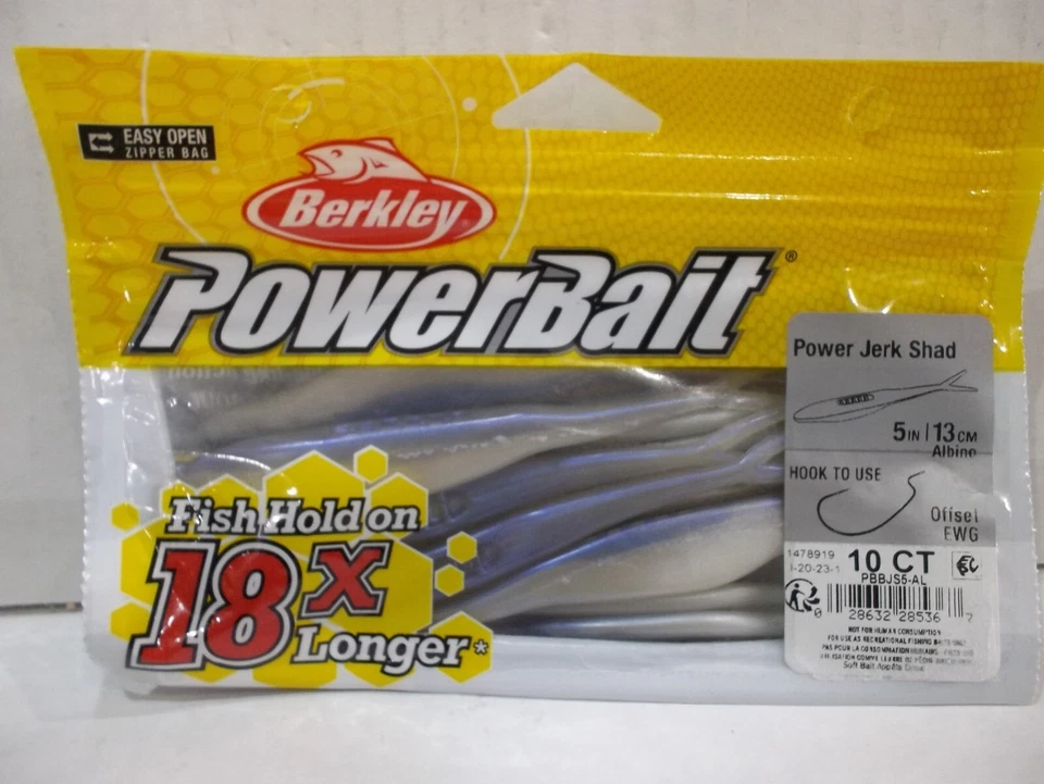 Berkley Powerbait 5" Power Jerk Shad paquetes de 10 unidades ¡elige tus colores! Foto 1 de 1