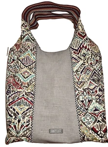 Sakroots Catalina Hobo Shoulder Bag Purse In Slate/ Brave Beauti 2 Wide Straps - Picture 1 of 14