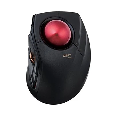 ELECOM DEFT PRO Trackball Mouse Optical 8 Buttons DPI Switch Black Red - Image 1 of 4