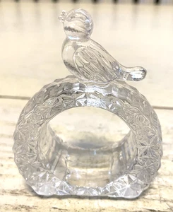 Soportes de anillo de servilleta de cristal de plomo Hofbauer Byrds grabado de colección Alemania - Imagen 1 de 6