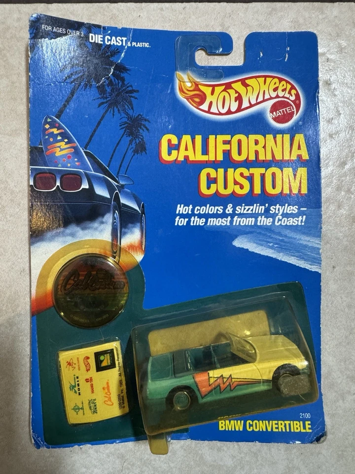 BMW Convertible Mattel Malasia California Custom 1990 Hot Wheels vintage Foto 1 de 4