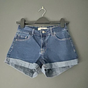 Women's Denim Shorts By Pink Woman Size 36 UK 8 Small Blue Hot Pants Cotton - Picture 1 of 12