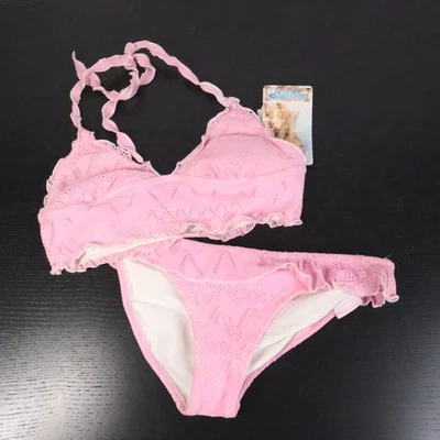Nuevo Skechers Beach Mujer Junior L Rosa Crochet Y2K 2 Piezas Bikini Traje de Baño Foto 1 de 4