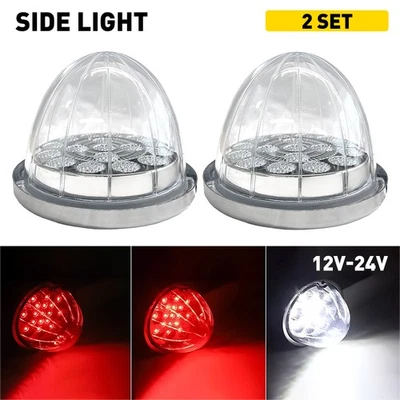 LED Watermelon Clearance Strobe Light Red White Lamp Clear for VNL VNM WIA 12-24 Foto 1 de 4