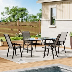 Outdoor Garden Furniture Table Patio Balcony Bistro Set Metal /Glass Table Chair - Picture 1 of 179
