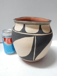 GROSSER VINTAGE SANTO DOMINGO PUEBLO INDISCHE KERAMIK OLLA FORM TOPF - NEUWERTIG + SCHÖN! - Bild 1 von 5