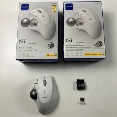 ELECOM Ergonomic Comfort Design Trackball IST Wireless 2.4GHz Connect M-IT11DRWH - Image 1 of 4