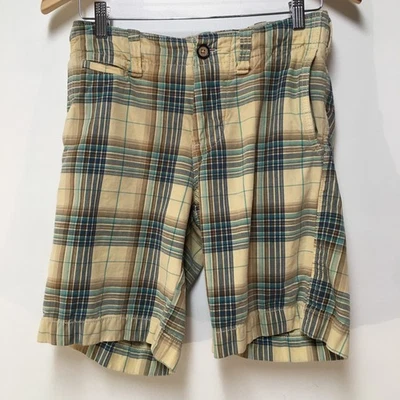 Pantalones Cortos Abercrombie Niños Talla 12 Amarillo Cordón a Cuadros 100% Algodón Colorido Foto 1 de 4