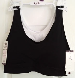 Neu mit Etikett 2er-Pack Gloria Vanderbilt Größe 1X nahtlose schwarz & weiße Komfort-BHs - Bild 1 von 6