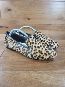 Mocasín con estampado de guepardo de pelo de becerro ""The Starling"" para mujer BIRDIES TALLA 7,5 *COMO NUEVO* - Imagen 1 de 12