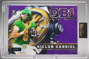 Dillon Gabriel 1/1 2024 Wild Card QB1 Rookie RC Gold Purple Foil Browns Ducks - Picture 1 of 2