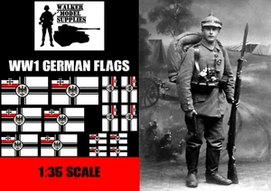 1:35 WW1 German flags on cotton canvas / cotton peel. model/diorama Set 1 - Picture 1 of 9