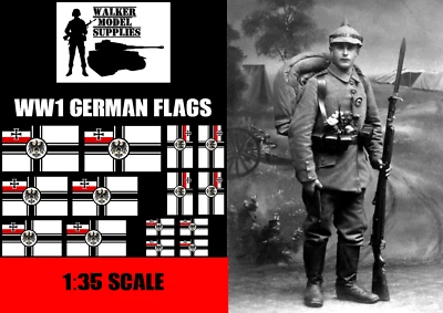 1:35 WW1 German flags on cotton canvas / cotton peel. model/diorama Set 1 - Image 1 of 4