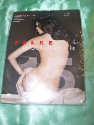 Falke Seidenglatt 15 Glanz Nylons Feinstrumpfhose XXL 52-54 MARINE Tights OVP - Bild 1 von 2