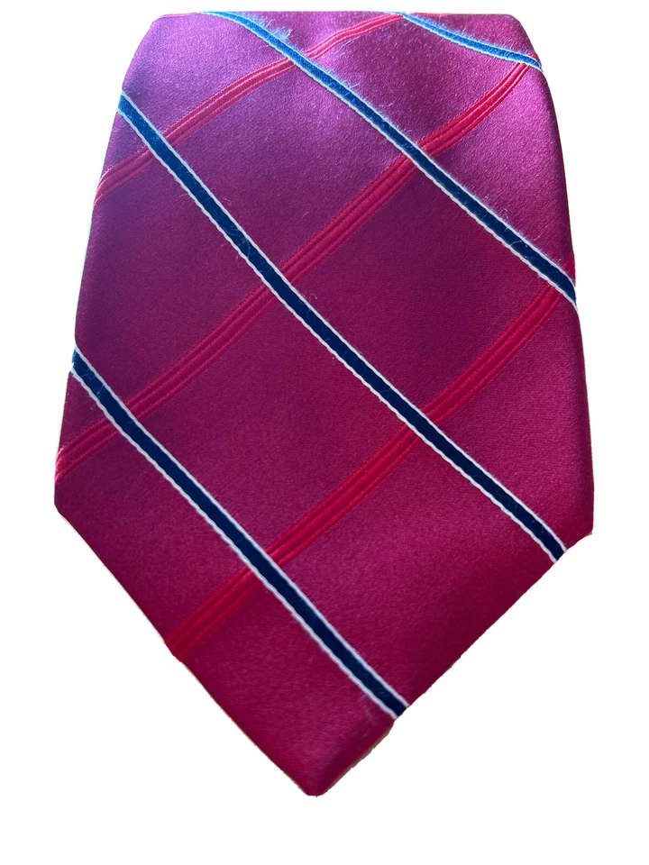 IZOD Men’s Tie 3.5” Red Black Striped Classic Designer Silk Necktie Preppy Work - Image 1 of 4