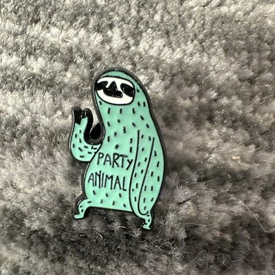 Broche Solapa Insignia Joyería Esmalte Perezoso Verde Aventura Dibujos Animados Fiesta Animal Foto 1 de 4