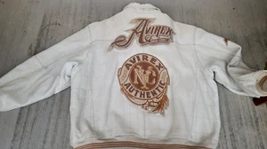 VINTAGE AVIREX New York leather Varsity Jacket Hip Hop 1990s US MEN'S Size 6XL - Picture 1 of 24