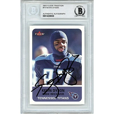 Kevin Dyson Signed 2002 Fleer Tradition #74 Titans Card AUTO Beckett Slabbed BAS - Image 1 of 4