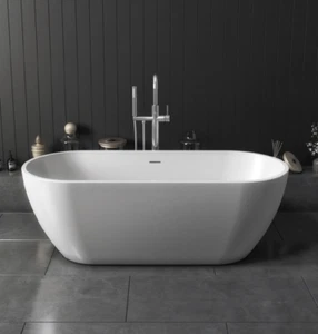 Scudo Form Oval Shape 1650x700mm  Freestanding Bath Double Ended Gloss White BAT - Picture 1 of 3