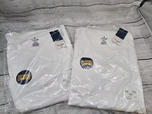 TWO Stafford Classic Fit Sleepwear 4XLT White Long Sleeve Shirt W/ Pocket - Picture 1 of 9