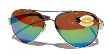 NEW COSTA SOUTH POINT Rose Gold POLARIZED 580P Green Mirror Sunglass SO 84