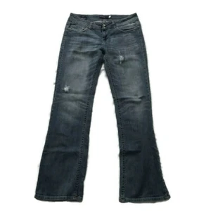 Vigoss The New York Boot Cut Womans SZ 7 Jean Denim Distressed Double Button - Picture 1 of 4