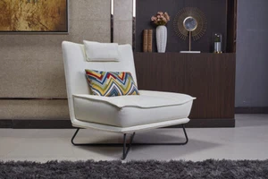 Luxus Stuhl Polster Cocktail Relax Lounge Club Stühle Möbel Design Sessel Weiß - Bild 1 von 12